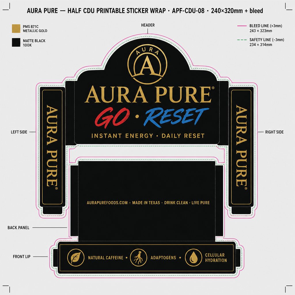 AURA PURE Half CDU — Printable Sticker Wrap
