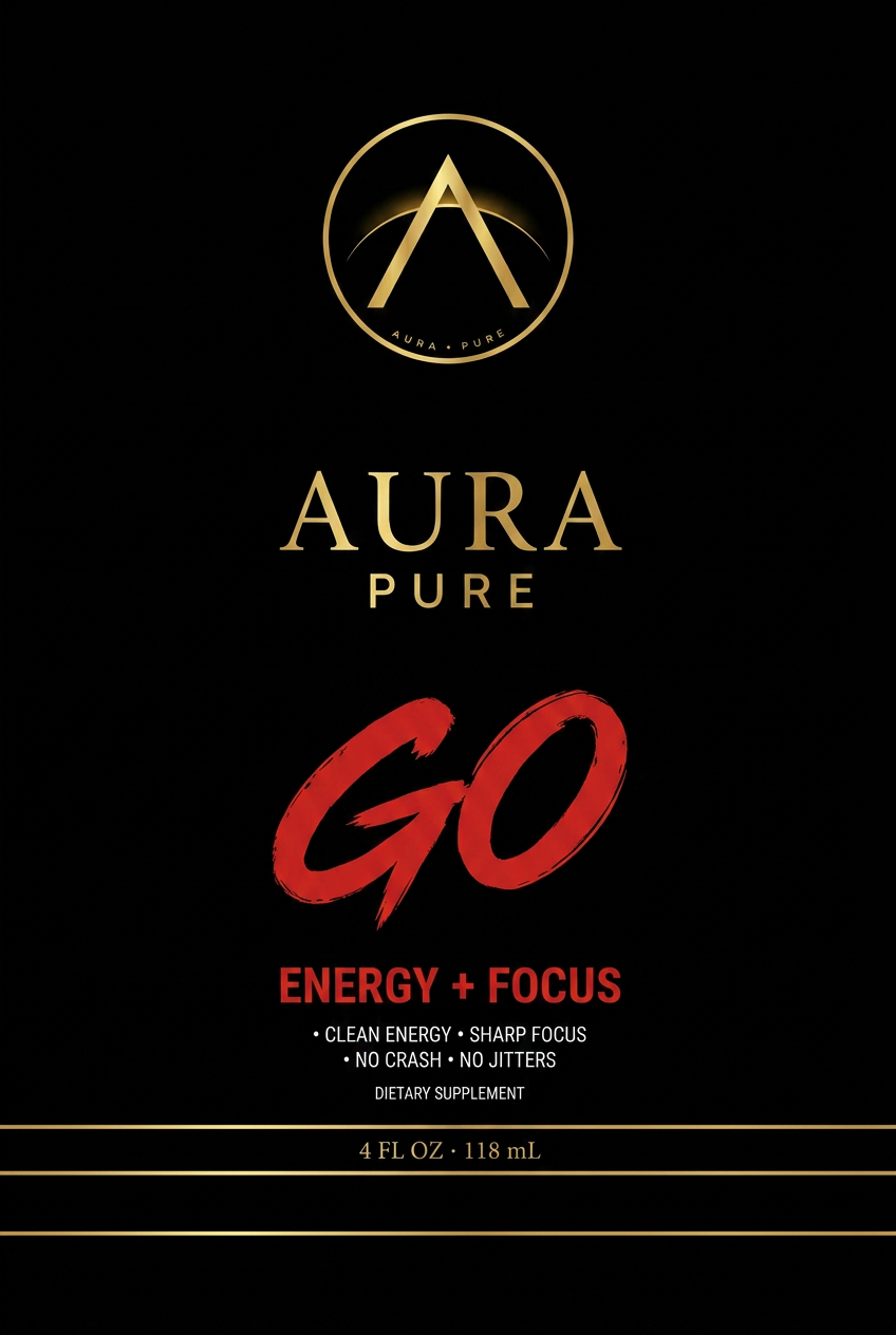 AURA PURE GO — Sticker Artwork (v2, locked)
