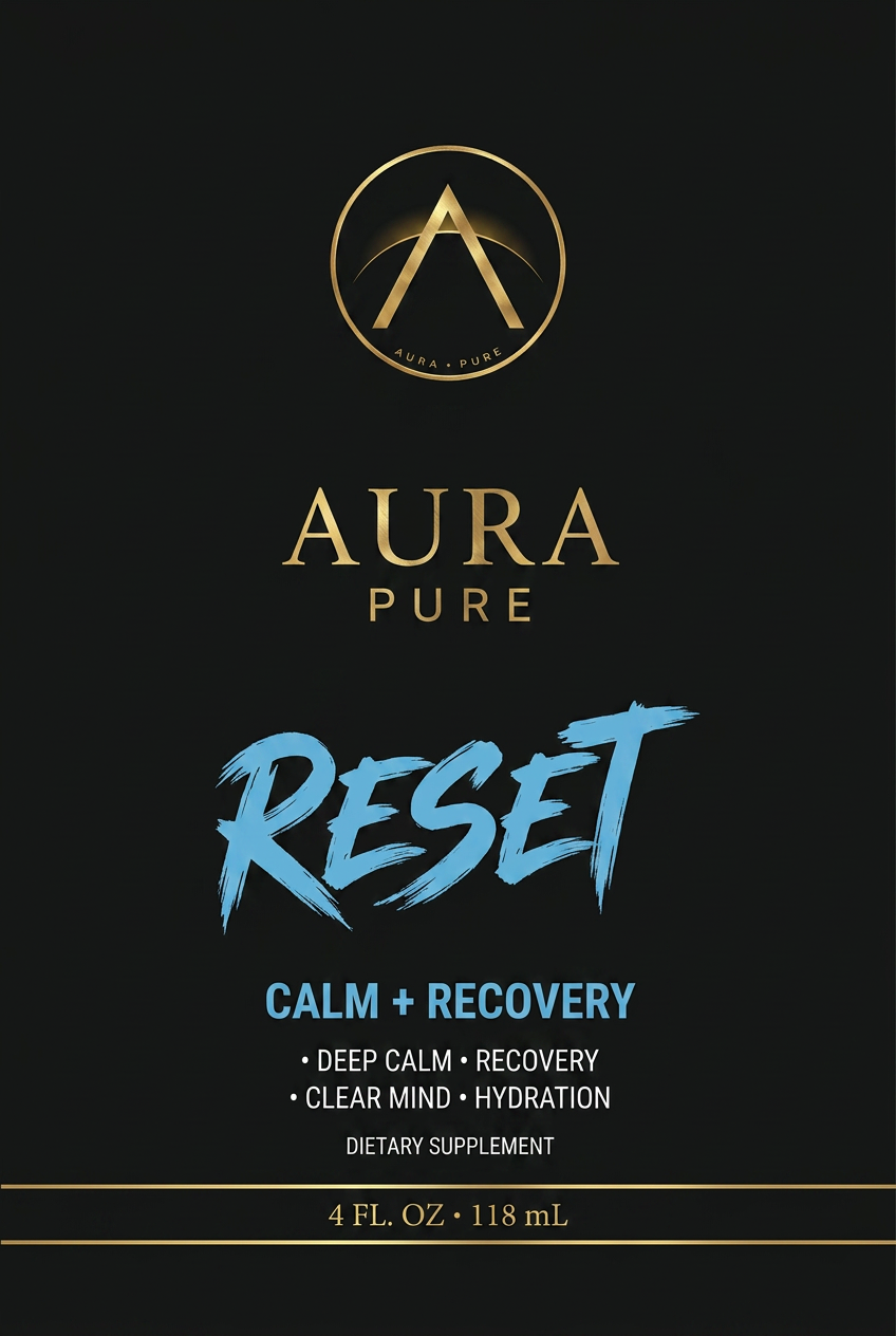 AURA PURE RESET — Sticker Artwork (v2, locked)